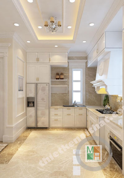  Tủ bếp gỗ tự nhiên hiện đại - Mẫu 006