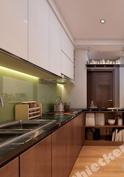  Tủ bếp gỗ công nghiệp sơn PU hiện đại - mẫu 005